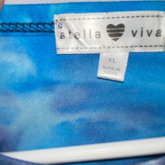 Short sleeve tie-dye shirt mainly blue and white - Picture 5 of 8